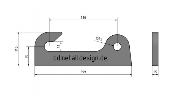 Koppelhaken Schäffer hydrl. 2028, 2445, 280x41x32mm, t=25mm